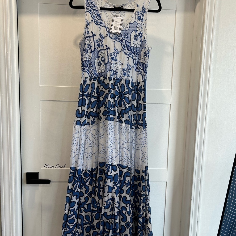 Blue and White Floral Dress